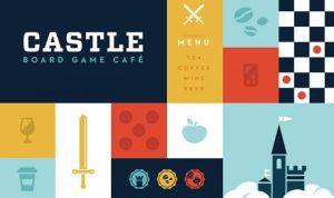 (Castle Cafe- found on desginworklife.com) This image shows symbolism at it's finest. Though the imagery may be sort of repetitive of the name, each icon is placed inside a grid so that your eye flows easily around the page. The contrast in the color choice allows for a dynamic and interesting composition.