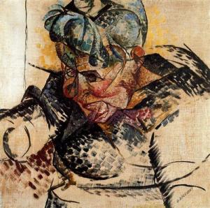 Umberto Boccioni. Study of a Head, Mother. Image found on WikiArt.org
